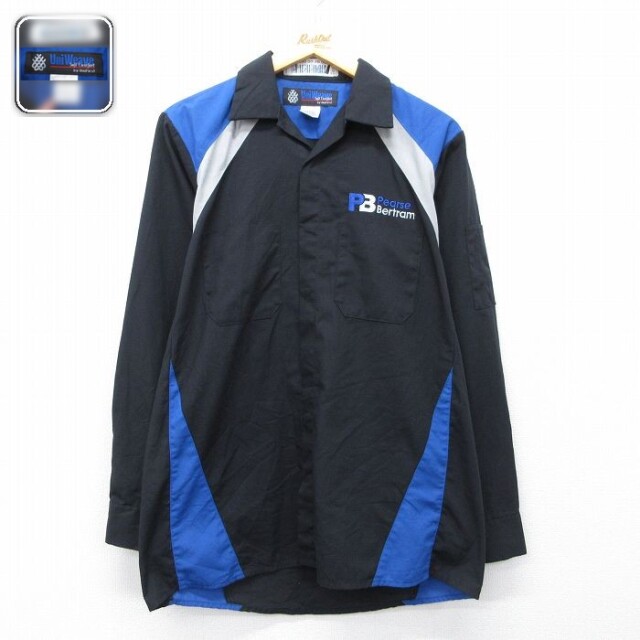 【50%OFF】Pearse Bertram 長袖ワークシャツ ブラック L | 古着