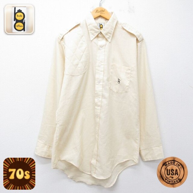 【50%OFF】bob allen 70s 長袖ハンティングシャツ 生成り L | 古着