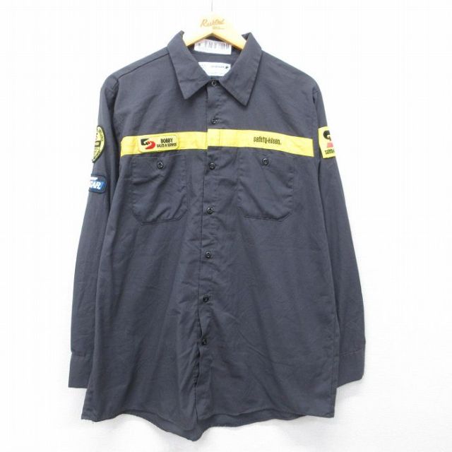NASCAR safty kleen 長袖ワークシャツ グレー XL | 古着