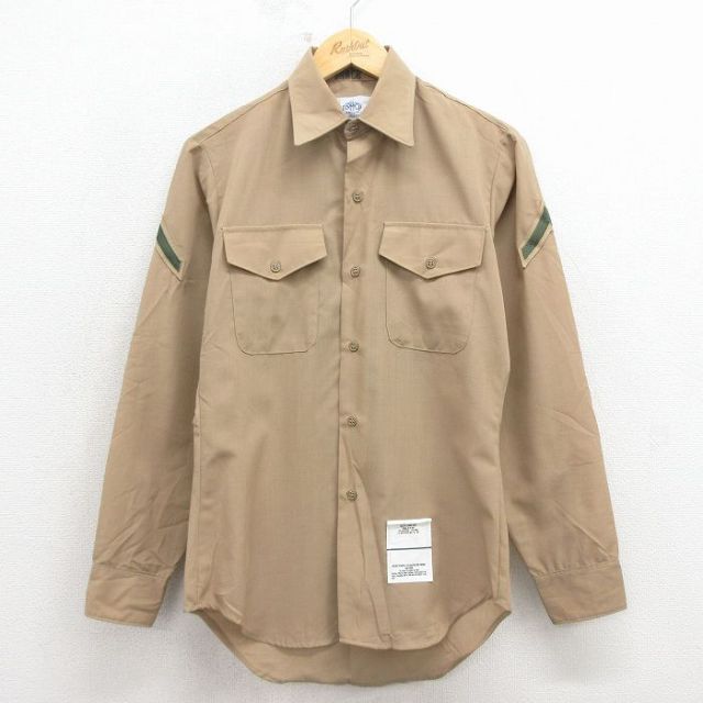 ミリタリーシャツ ベージュ M | 古着