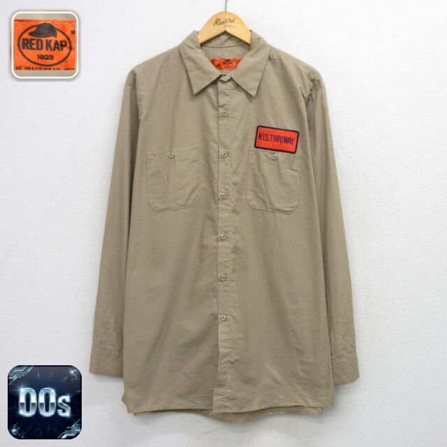 【50%OFF】レッドキャップ 00s ワークシャツ NYS THRUWAY ベージュ XL | 古着
