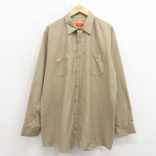 レッドキャップ 00s ワークシャツ ベージュ XL | 古着