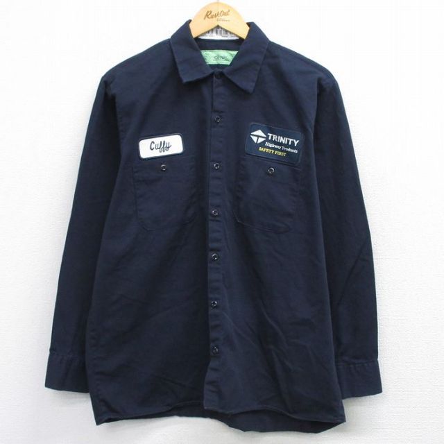 CINTAS 長袖ワークシャツ トリニティ ネイビー XL | 古着