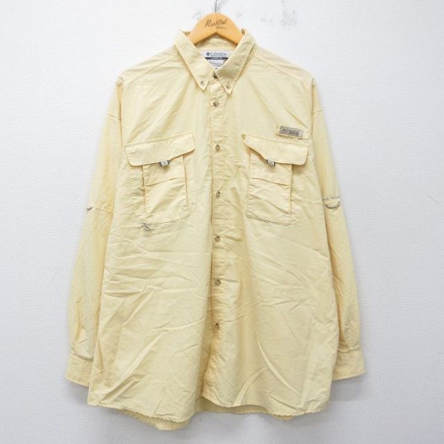 コロンビア 00s フィッシングシャツ PFG イエロー メンズXL相当 | 古着