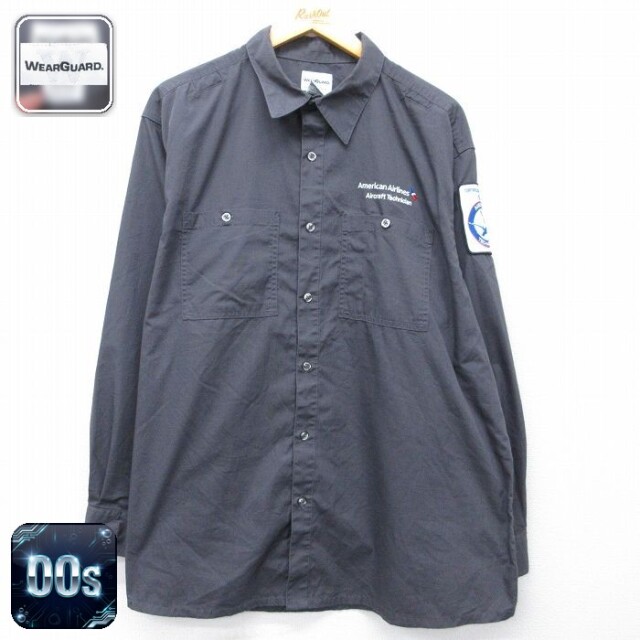 【20%OFF】Wear Guard 00s 長袖ワークシャツ American Airlines グレー メンズXL相当 | 古着