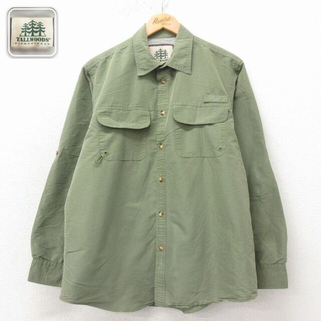 【20%OFF】長袖フィッシングシャツ グリーン メンズL相当 | 古着