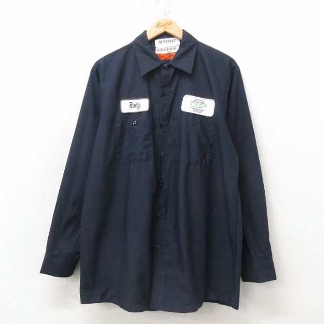 レッドキャップ 00s ワークシャツ CSP ネイビー メンズXL相当 | 古着