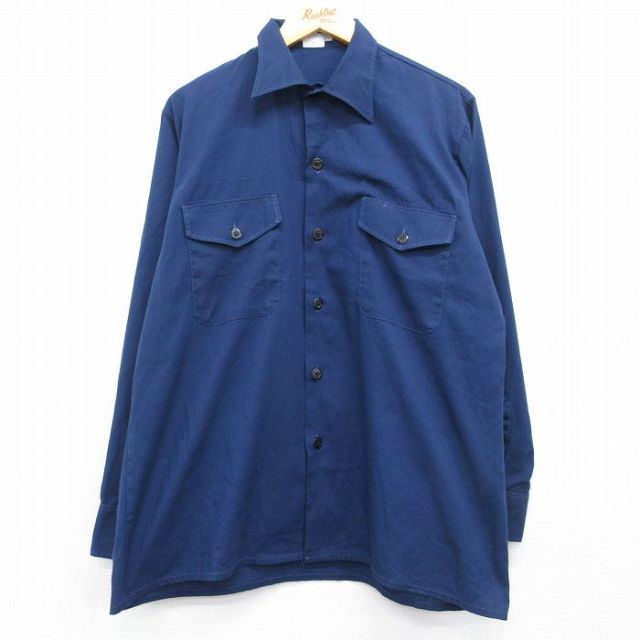古着通販 XL☆古着 長袖 ミリタリー シャツ メンズ COAST GUARD ネイビー