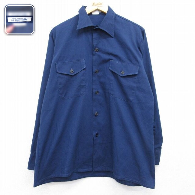 【20%OFF】ミリタリーシャツ COAST GUARD ネイビー メンズXL相当 | 古着