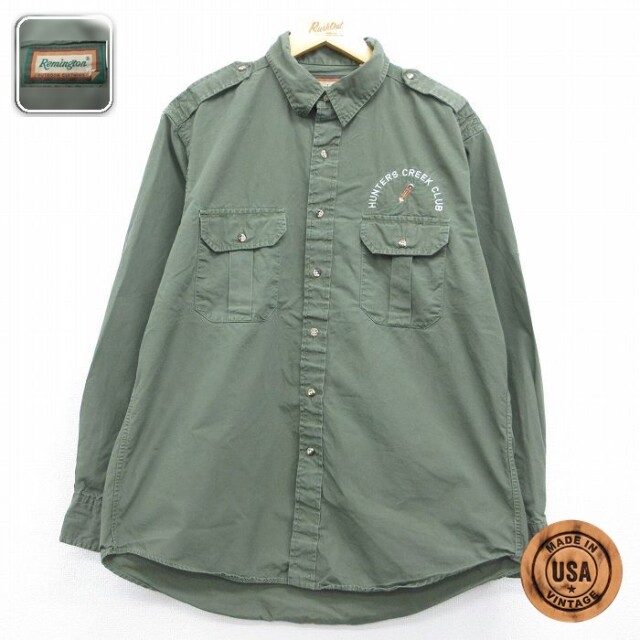 【20%OFF】ハンティング 長袖シャツ HUNTERS CREEK CLUB カーキ メンズL相当 | 古着