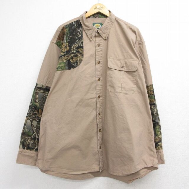 カベラス 00s 長袖ハンティングシャツ 迷彩 ブラウン メンズXL相当 | 古着