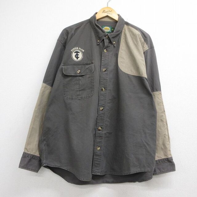 古着通販 XL☆古着 コロンビア 長袖 フィッシング シャツ メンズ GRT