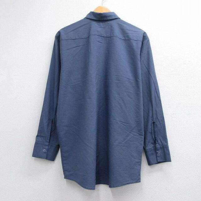 古着 ビンテージ 80s 薄手 長袖 シャツ 青 ブルー XL 美品 古着通販 L 