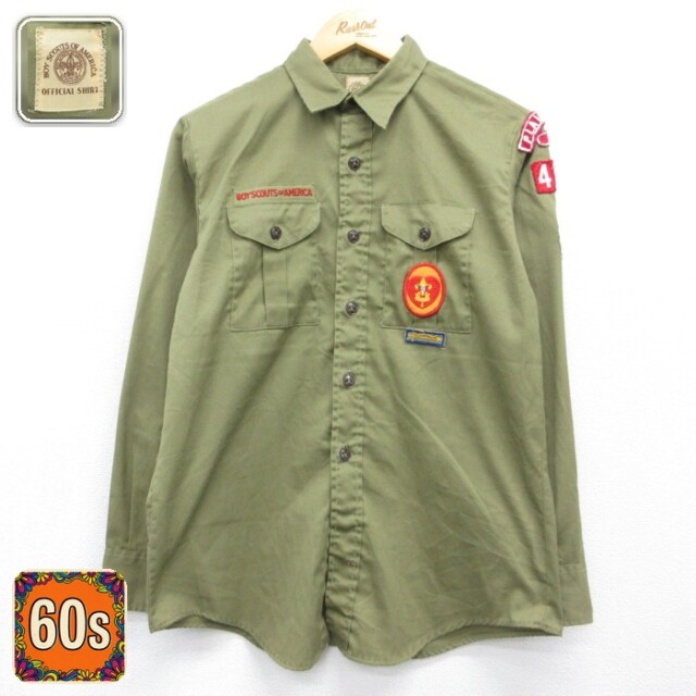 BSA 80s 長袖シャツ ボーイスカウト カーキ メンズM相当 | 古着