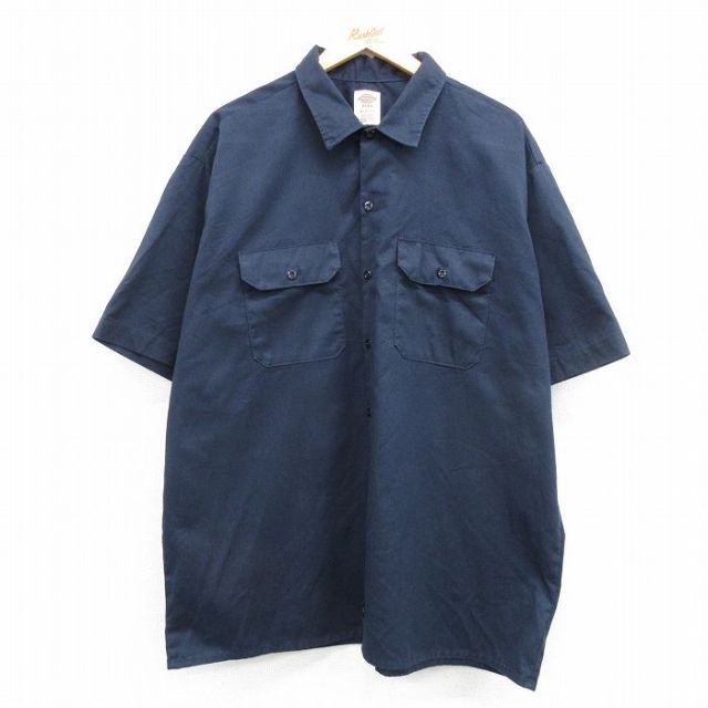 ディッキーズ 半袖ワークシャツ ネイビー XL | 古着