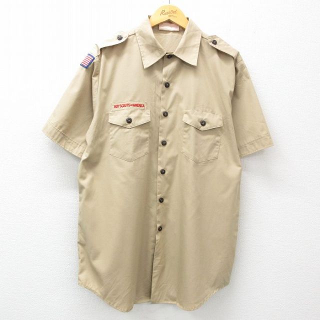 【50%OFF】90s 半袖シャツ ボーイスカウト ベージュ XL | 古着