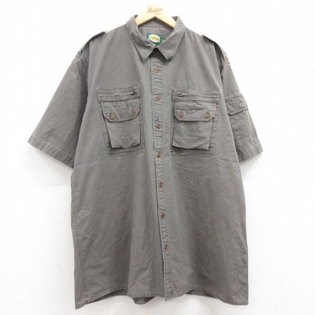 【50%OFF】カベラス 00s 半袖ハンティングシャツ グレー XL | 古着