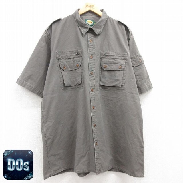 【50%OFF】カベラス 00s 半袖ハンティングシャツ グレー XL | 古着