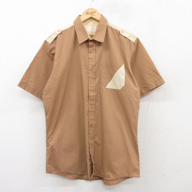 半袖ワークシャツ カーキ L | 古着