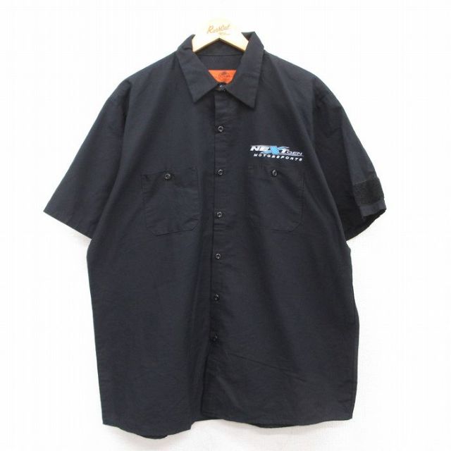 XL★古着 レッドキャップ 半袖 ワーク シャツ メンズ 00年代 00s ネクストジェン 大きいサイズ 黒 ブラック 25apr24 中古 トップス