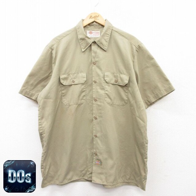 【50%OFF】ディッキーズ 00s 半袖ワークシャツ ベージュ XL | 古着