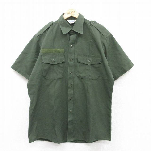 【50%OFF】CAMCO 80s 半袖ワークシャツ リップストップ グリーン XL | 古着