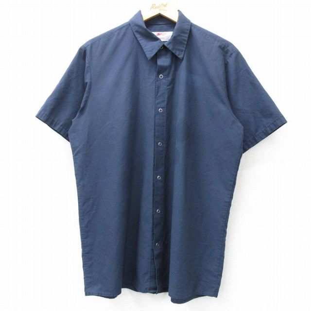 レッドキャップ 90s 半袖ワークシャツ ネイビー L | 古着