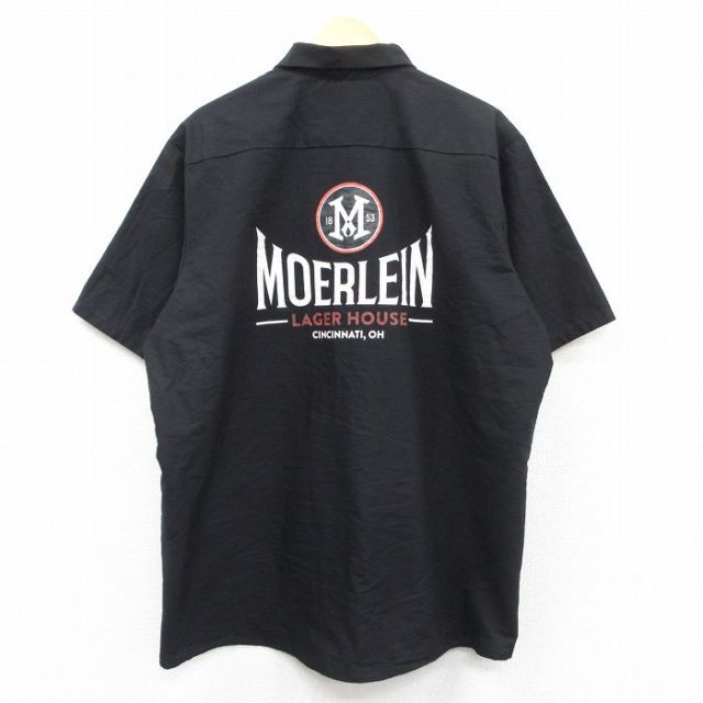 XL★古着 レッドキャップ 半袖 ワーク シャツ メンズ MOERLEIN 大きいサイズ 黒 ブラック 【spe】 25may31 中古 トップス