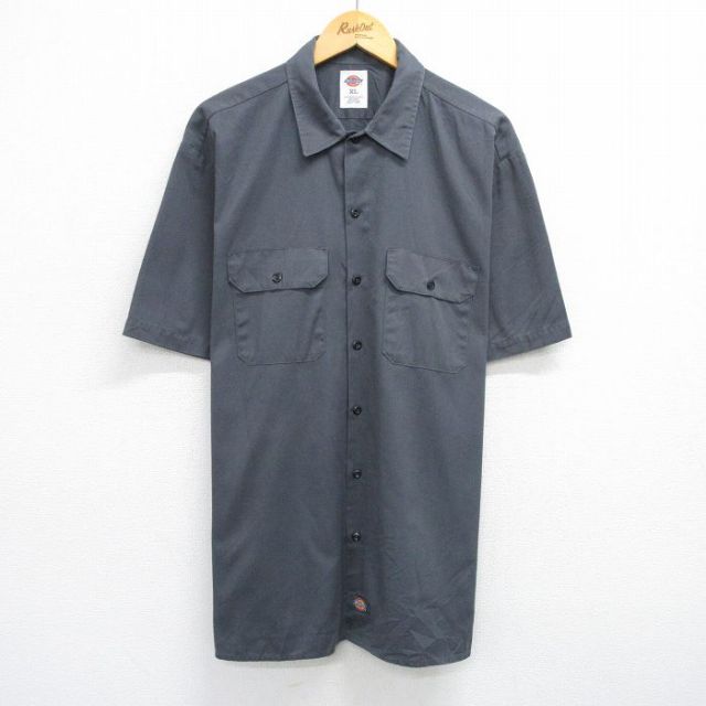 【50%OFF】ディッキーズ 半袖ワークシャツ グレー XL | 古着