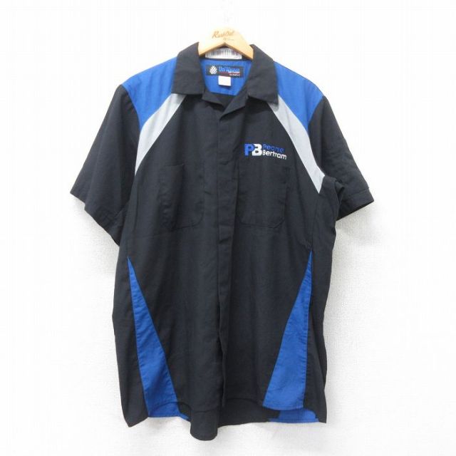 半袖ワークシャツ ブラック XL | 古着