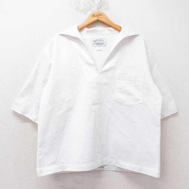 L★古着 半袖 ワーク トップス メンズ USA製 白 ホワイト 25jun27 中古