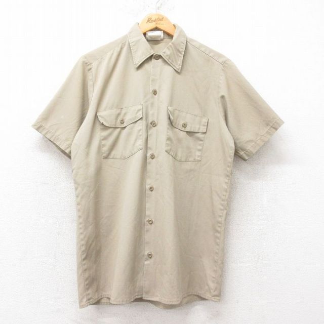ディッキーズ 90s 半袖ワークシャツ ベージュ L | 古着