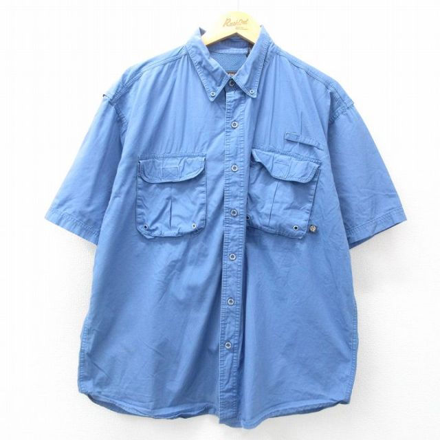 【50%OFF】COLEMAN 半袖フィッシングシャツ ネイビー XL | 古着
