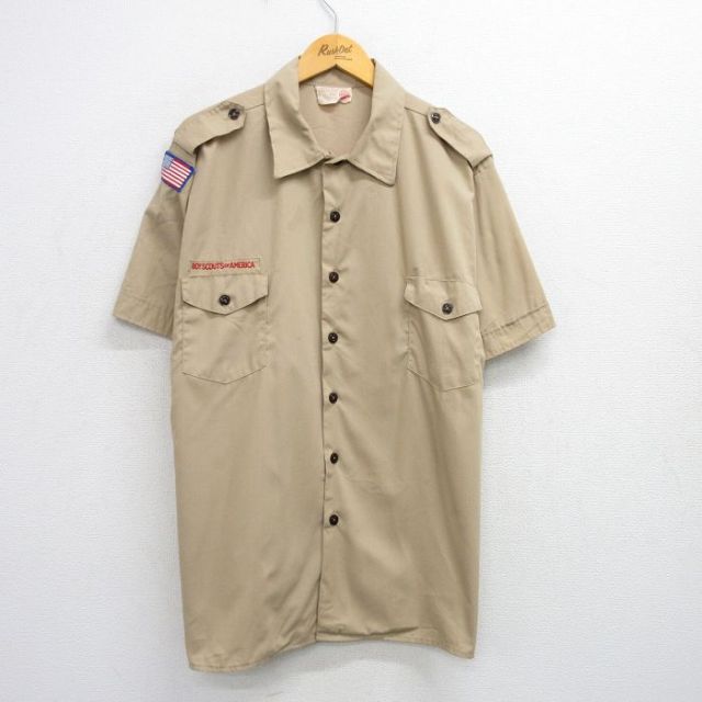 【50%OFF】90s 半袖シャツ ボーイスカウト カーキ XL | 古着