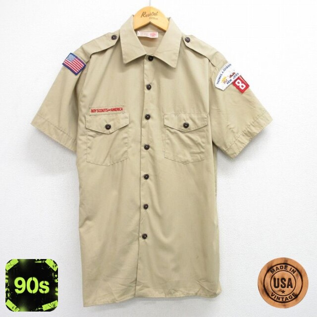 ボーイスカウト 90s 半袖シャツ ベージュ M | 古着