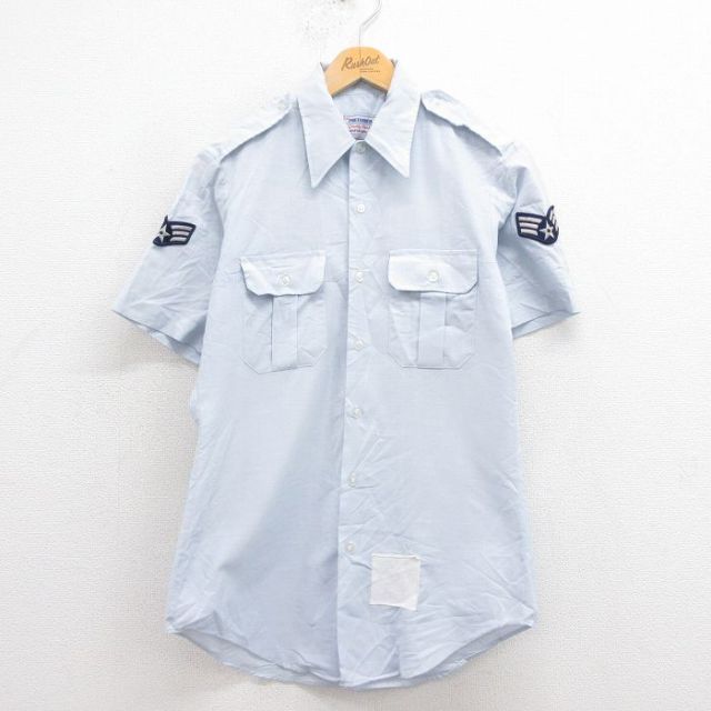 80s 半袖ミリタリーシャツ USAF ネイビー S | 古着