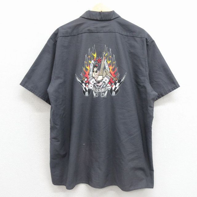 レッドキャップ 00s 半袖ワークシャツ グレー メンズXL相当 | 古着