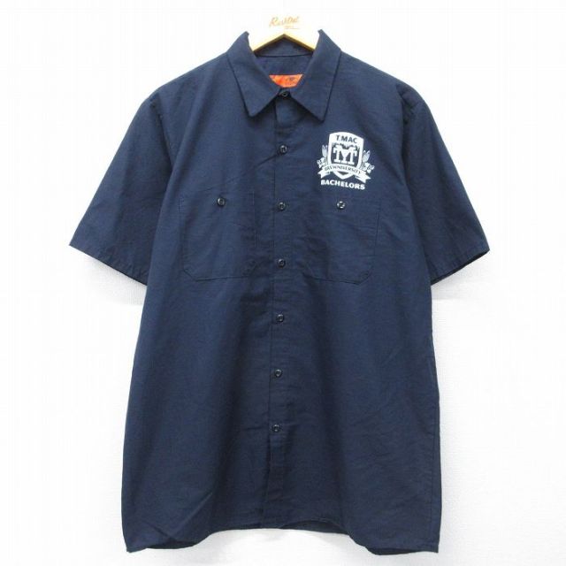 レッドキャップ 00s 半袖ワークシャツ T MAC ブラック メンズL相当 | 古着