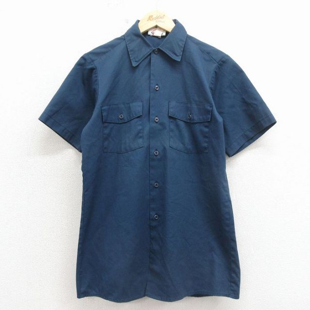 ディッキーズ 90s 半袖ワークシャツ ネイビー M | 古着