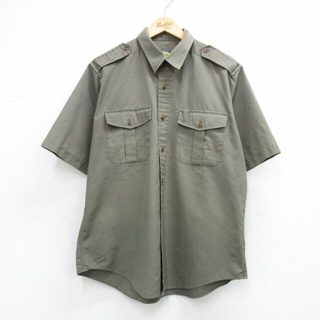カベラス 00s 半袖ワークシャツ グリーン XL | 古着