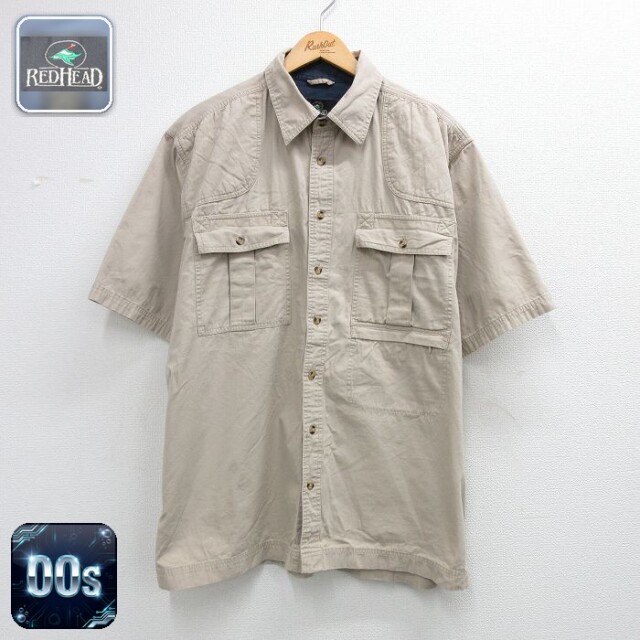 レッドヘッド 00s 半袖ハンティングシャツ ベージュ メンズXL相当 | 古着