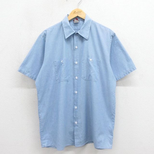 ビッグベン 80s 半袖シャンブレーワークシャツ ネイビー XL | 古着