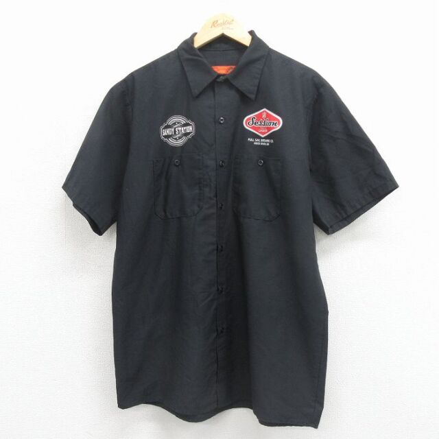 レッドキャップ 00s 半袖ワークシャツ Session ブラック メンズXL相当 | 古着