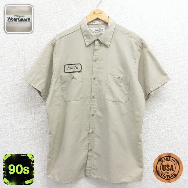 【20%OFF】Wear Guard 90s 半袖ワークシャツ ベージュ メンズXL相当 | 古着