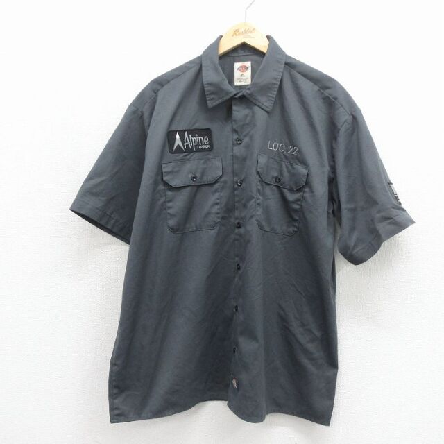 古着通販 XL☆古着 ディッキーズ 半袖 ワーク シャツ メンズ Alpine