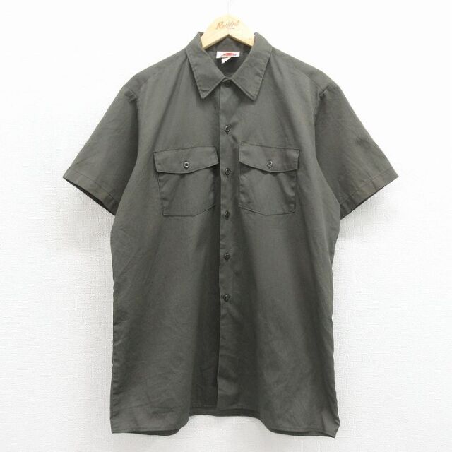 古着通販 XL☆古着 ディッキーズ 半袖 ワーク シャツ メンズ 90年代