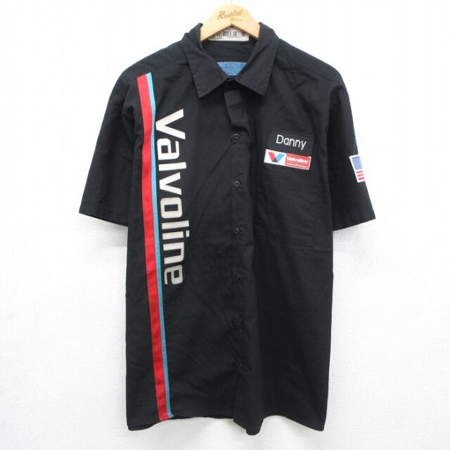 CINTAS 半袖ワークシャツ Valvoline ブラック メンズXL相当 | 古着