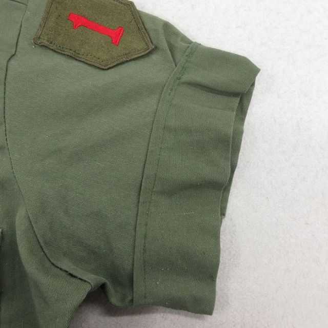 古着通販 L☆古着 半袖 ミリタリー シャツ メンズ 80年代 80s USA製 カーキ