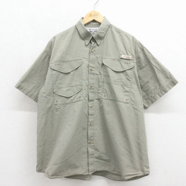 コロンビア 00s 半袖フィッシングシャツ ベージュ メンズXL相当 | 古着