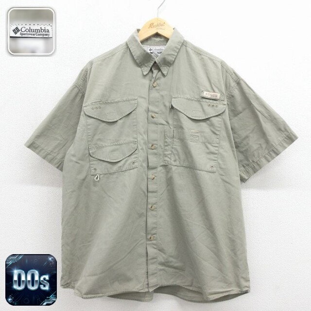 【20%OFF】コロンビア 00s 半袖フィッシングシャツ ベージュ メンズXL相当 | 古着